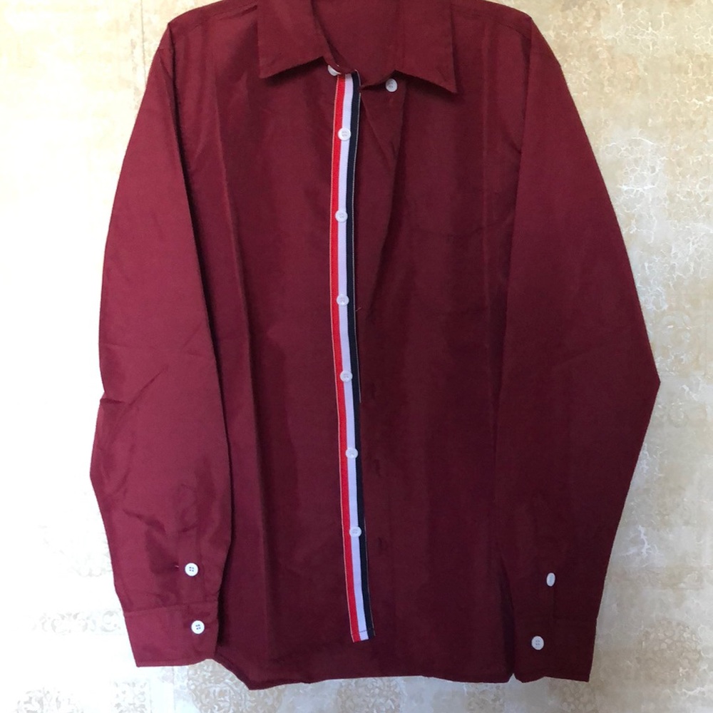 Red/burgundy button down - Picture 2 of 4